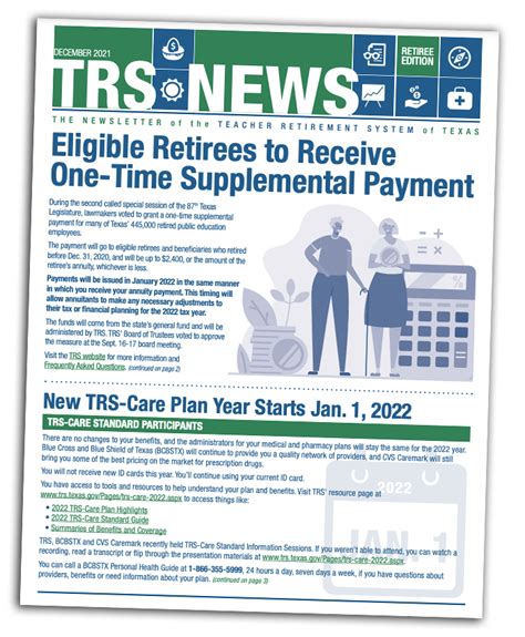 The <b>TRS</b> pension trust fund provides current and future retirement benefits for over 1. . Will trs send 13th check 2023